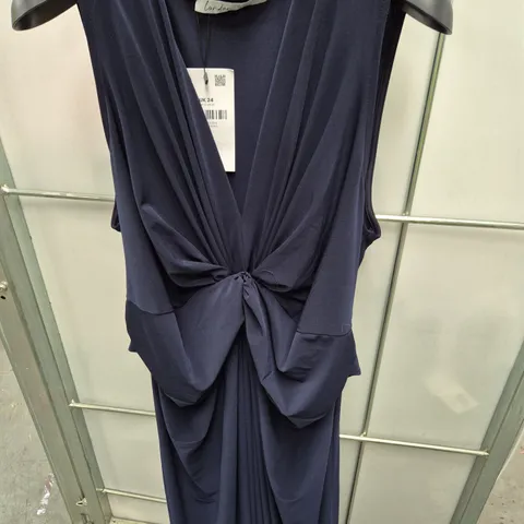 LONDON NAVY KNOT-FRONT DRESS β UK 24 (EU 52, US 20)