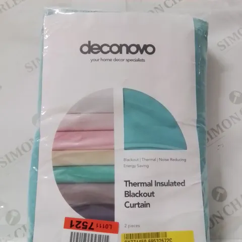 BAGGED DEAVIN POLYESTER BLACKOUT CURTAIN PAIR [TURQUOISE]