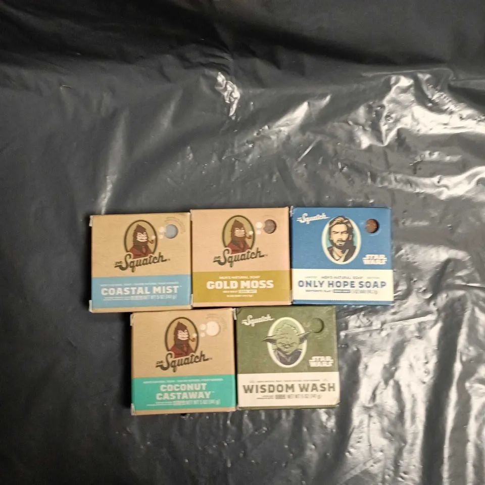 DR. SQUATCH SOAP SAMPLER – SET OF 5 NATURAL BATH BARS (ASSORTED SCENTS)