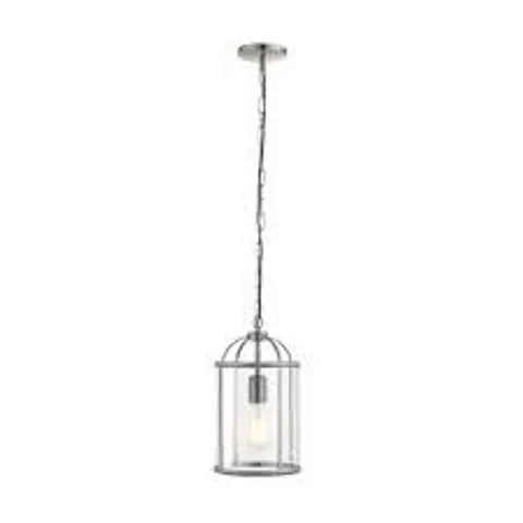 BOXED LAMBETH SATIN NICKEL 40W E27 PENDANT LIGHT WITH ADJUSTABLE DROP