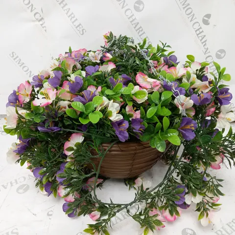 FAUX PETUNIA HANGING BASKET
