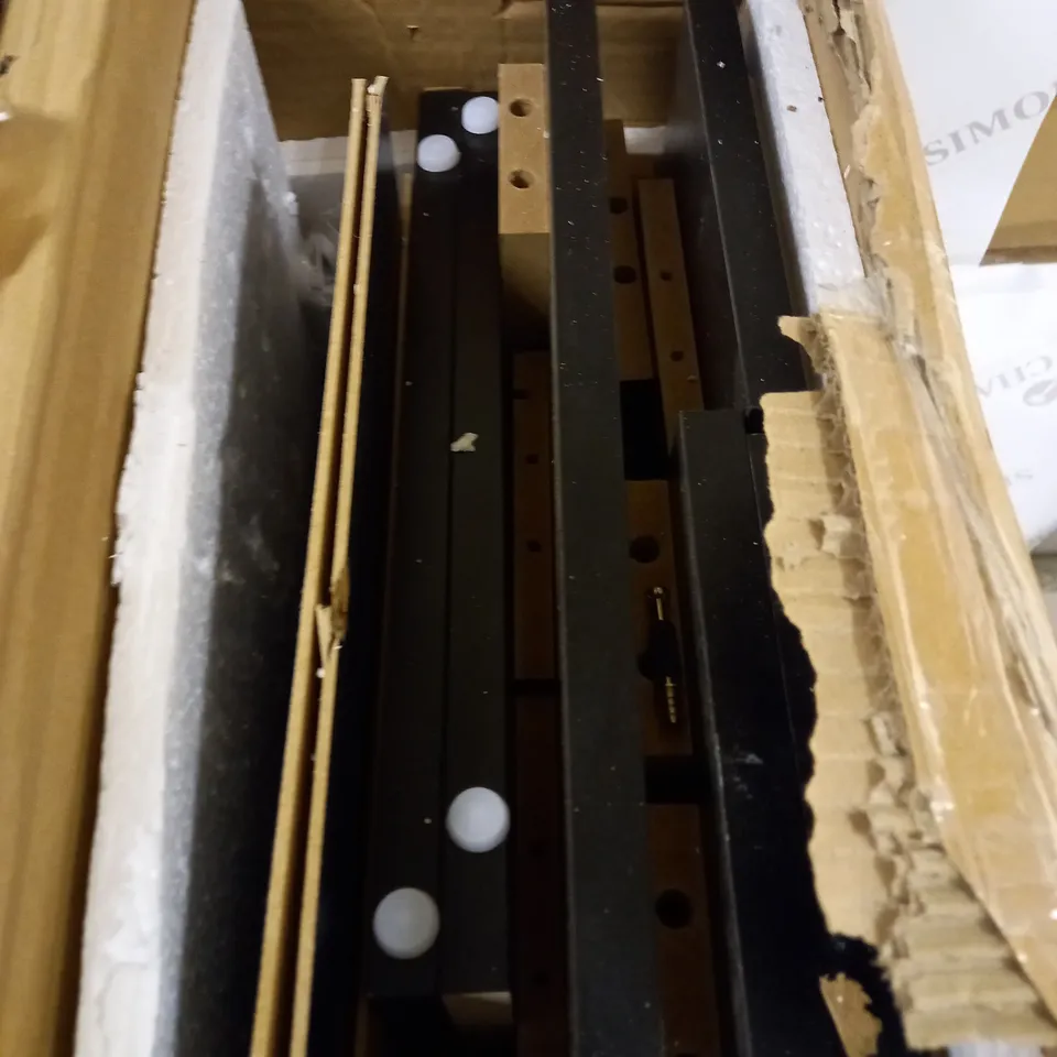 BOXED DESIGNER WOODEN CHEST OF DRAWERS IN BLACK 