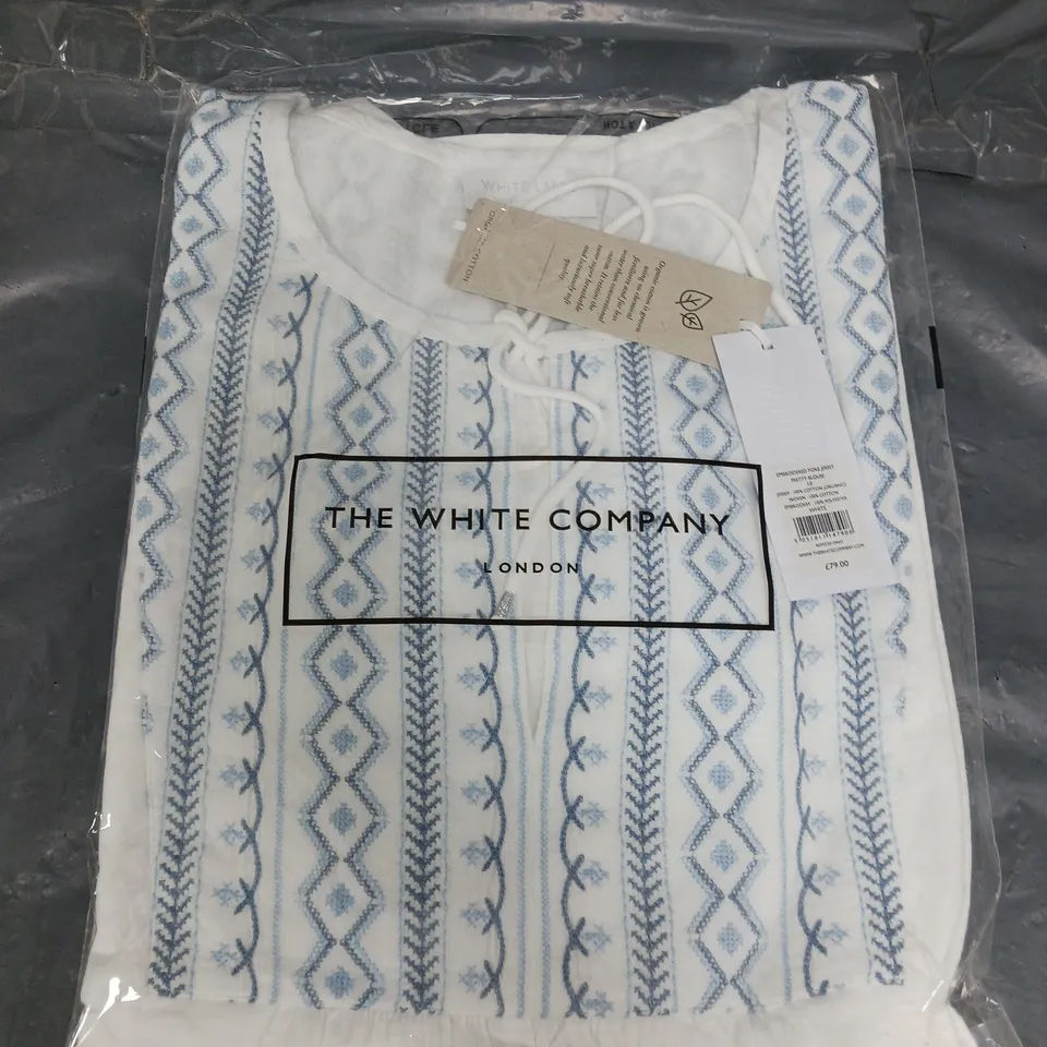 THE WHITE COMPANY YOKE JERSEY PRETTY BLOUSE SIZE 10