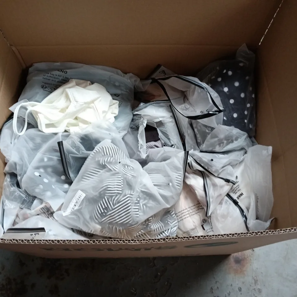 APPROXIMATELY 50 ASSORTED CLOTHING ITEMS IN VARIOUS SIZES, STYLES & COLOURS - COLLECTION ONLY
