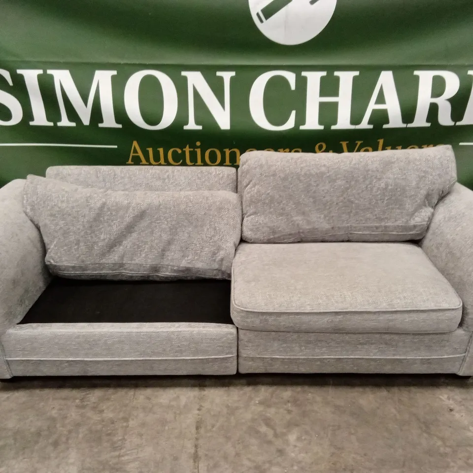 DURY CHUNKY WEAVE 4 SEATER STANDARD BACK SOFA - GREY