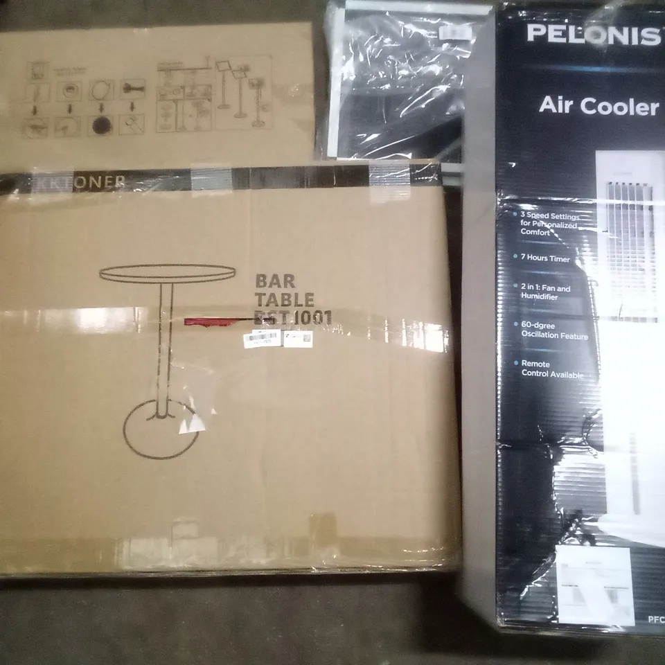 UNPROCESSED PALLET OF ASSORTED HOUSEHOLD GOODS TO INCLUDE PELONIS AIR COOLER, ADJUSTABLE WINDOW SCREEN, AND ADJUSTABLE MUSIC STAND