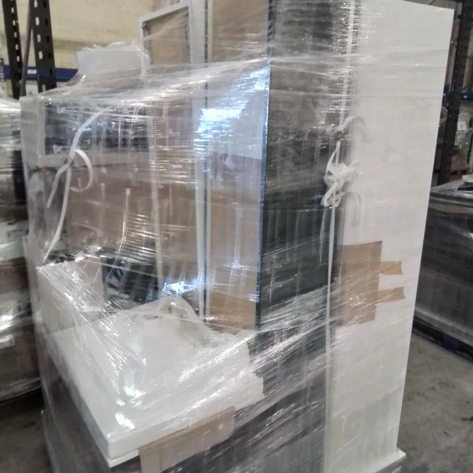 PALLET OF ASSORTED TALL UNITS, WASHBASIN, SURFACE MOUNT BASIN, VANITY BASE UNITS.