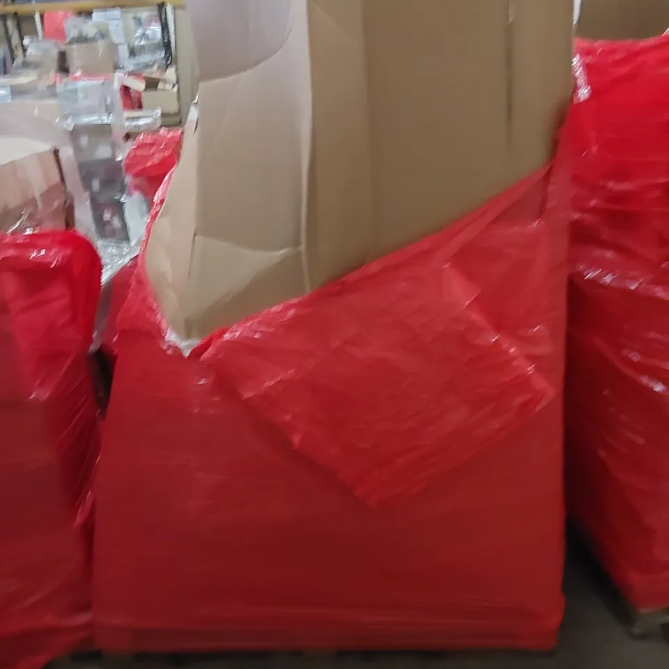 PALLET CONTAINING ASSORTED HOUSEHOLD PRODUCTS. INCLUDES BOXED FURNITURE, INCLUDING OFFICE CHAIRS ETC