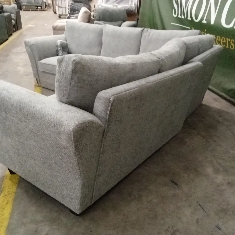 DURY CHUNKY WEAVE STANDARD BACK CORNER GROUP SOFA - GREY RRP £1149