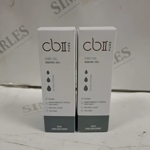 SET OF 2 CB2 CBD OIL 10% STRENGTH 3000MG