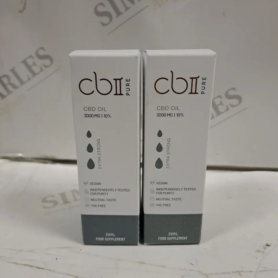 SET OF 2 CB2 CBD OIL 10% STRENGTH 3000MG