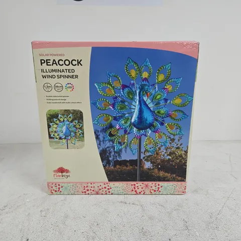 FLAMBOYA PEACOCK ILLUMINATED WIND SPINNER BOXED