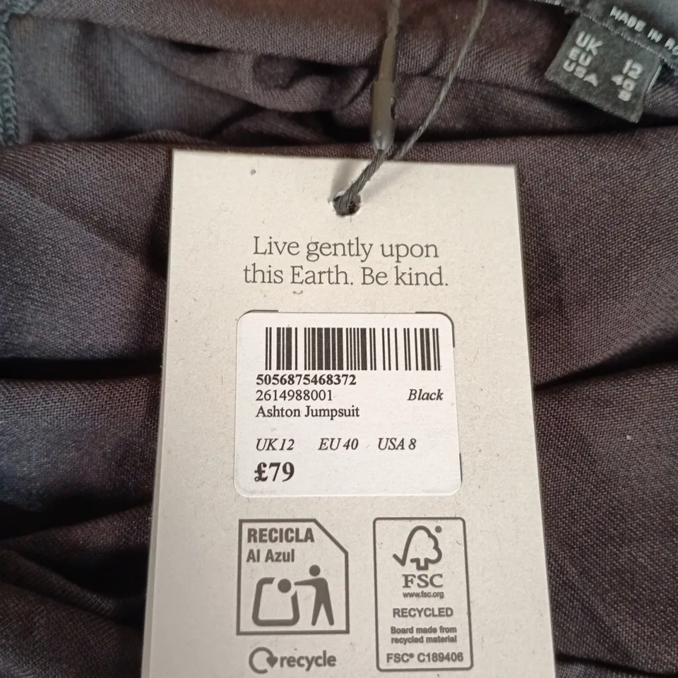NOBODY'S CHILD ASHTON JUMPSUIT – UK 12 (EU 40, US 8) BLACK