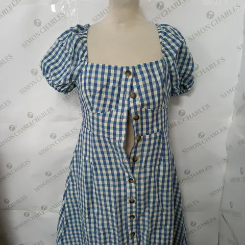 WOMENS BODEN CHEQUERED BUTTON SUMMER DRESS SIZE 10