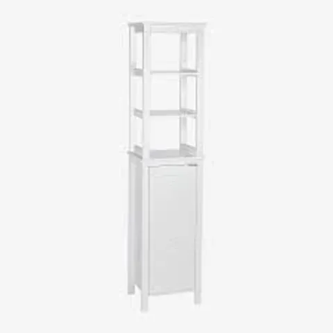 BOXED MADISON LINEN TOWER WITH OPEN SHELVES IN WHITE 