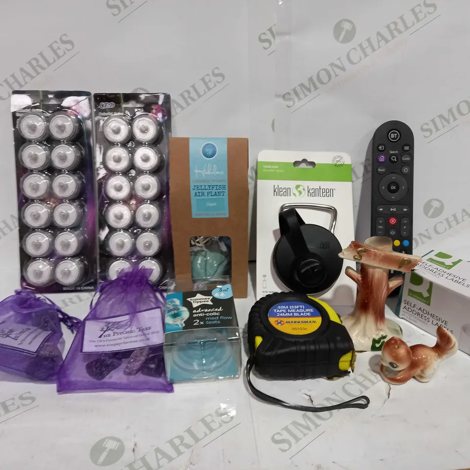 LOT TO CONTAIN APPROX 35 X ASSORTED HOUSEHOLD PRODUCTS, INCLUDES LED TEA LIGHTS, TAPE MEASURE, REMOTE ETC 