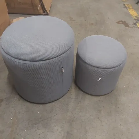 HOMCOM UPHOLSTERED STORAGE OTTOMAN SET