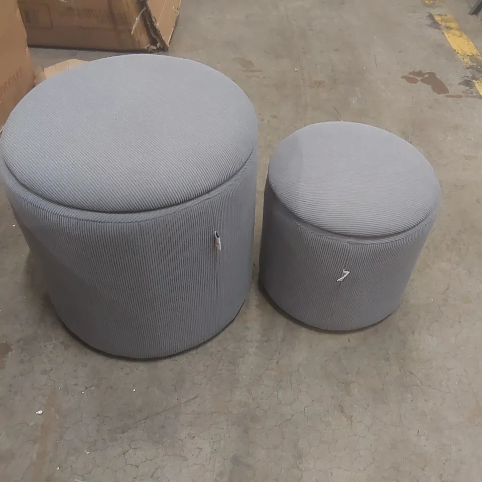 HOMCOM UPHOLSTERED STORAGE OTTOMAN SET