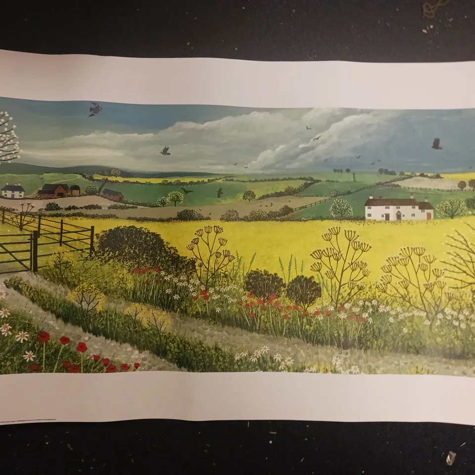 JO GRUNDY SIGNED 'CANOLA FIELDS' ART PRINT (51 X 100CM)