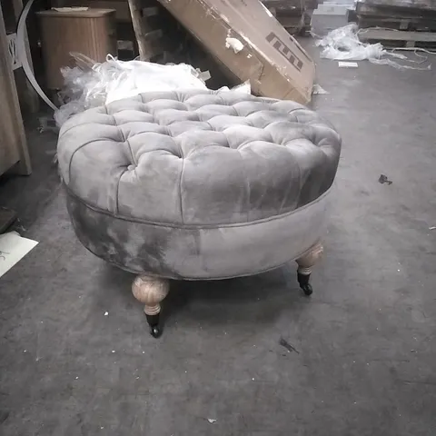 UPHOLSTERED FLAVIEN 69.09CM TUFTED ROUND OTTOMAN - MUSHROOM 