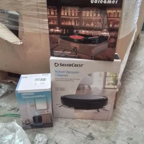 PALLET CONTAINING A LARGE QUANTITY OF ELECTRICAL PRODUCTS TO INCLUDE;DEHUMIDIFIER,ROBOT VACUUM CLEANER,TURNTABLE 