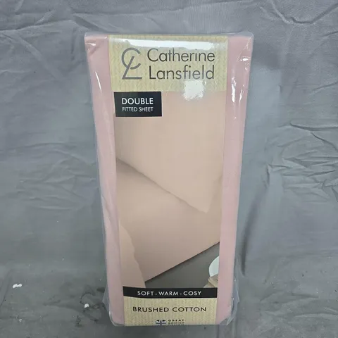 CATHERINE LANSFIELD DOUBLE FITTED SHEET IN PINK