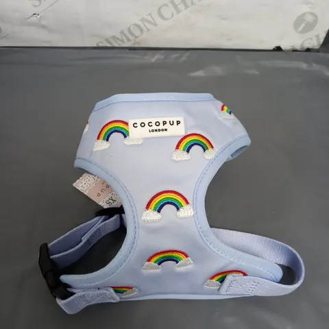 COCOPUP LONDON LUXE ADJUSTABLE NECK HARNESS - OVER THE RAINBOW XS