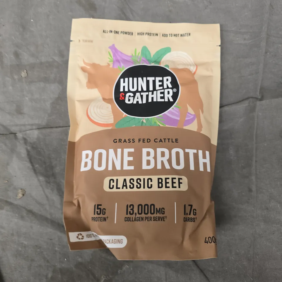 HUNTER & GATHER BONE BROTH CLASSIC BEEF (400G)