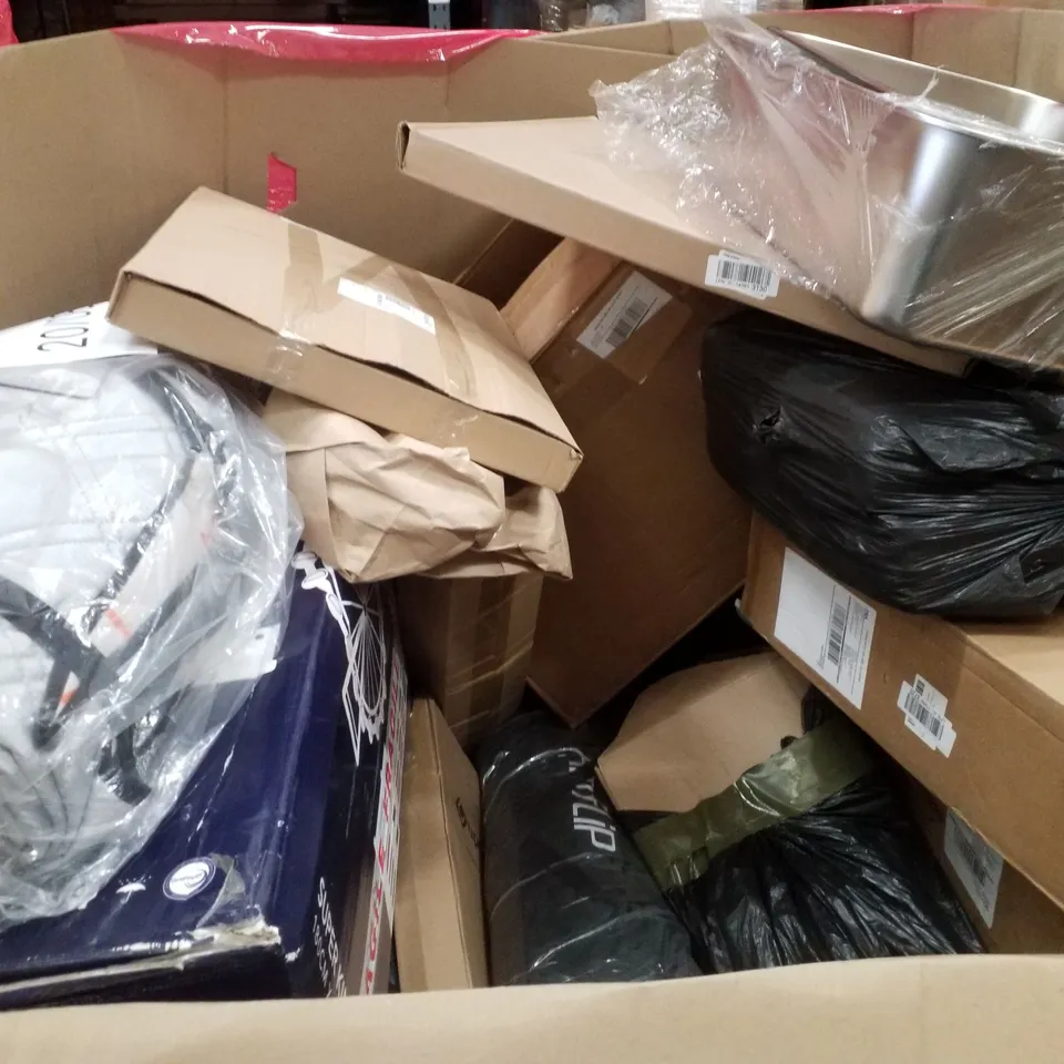 PALLET CONTAINING ASSORTED PRODUCTS INCLUDING TOILET SEAT, PUZZLE BOARD, ROLLER BLIND, BADMINTON RACKET & AQUARIUM LIGHT