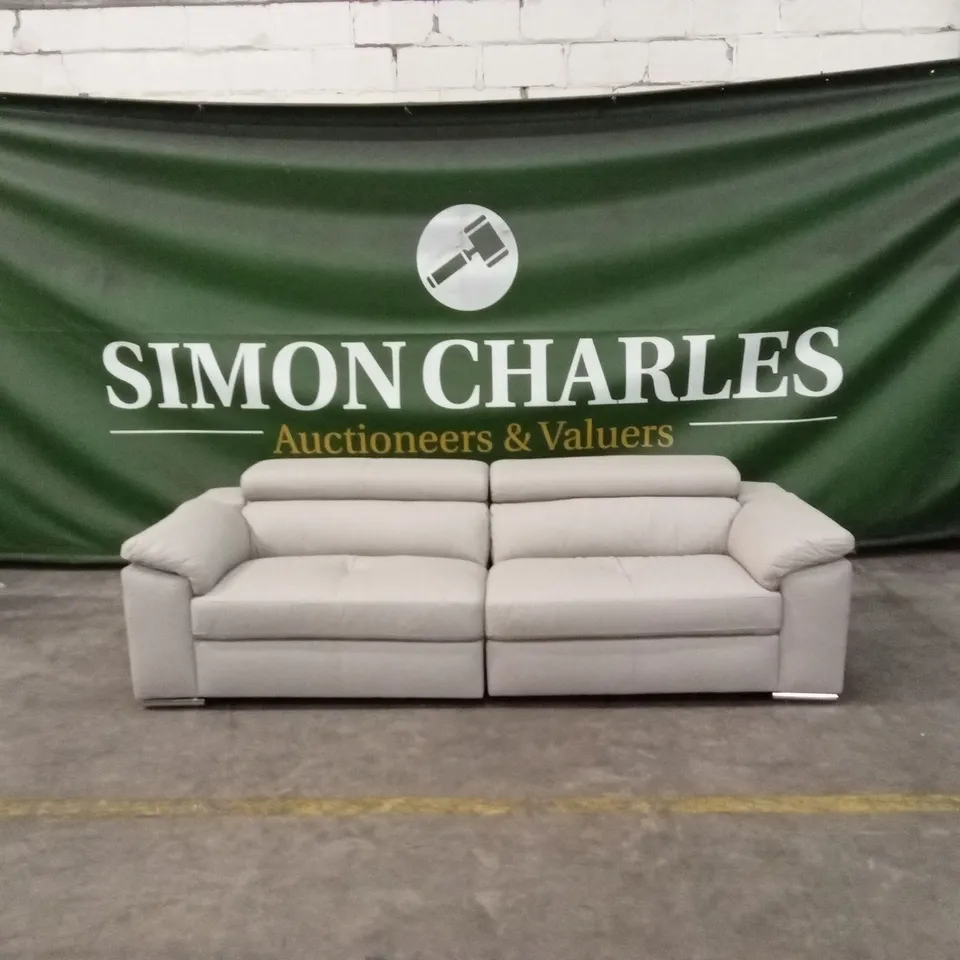 BRADY ITALIAN LEATHER 4 SEATER SOFA - NATURAL RRP £1249
