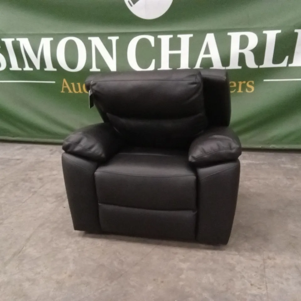 EDISON LUXURY FAUX LEATHER MANUAL RECLINER ARMCHAIR RRP £499