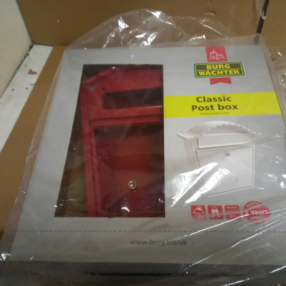 BURG-WACHTER MB01R CLASSIC WALL MOUNTED GALVANISED STEEL LOCKABLE WEATHERPROOF POST BOX