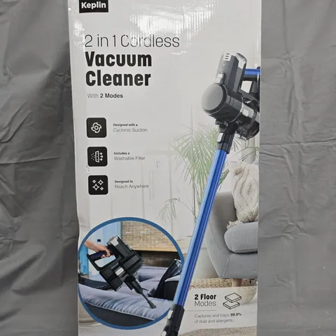 KEPLIN 2-IN-1 CORDLESS VACUUM CLEANER – BLUE, BOXED