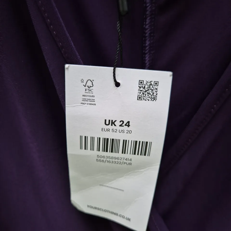 YOURS London Purple Wrap Dress – UK 24 (EU 52 US 20)