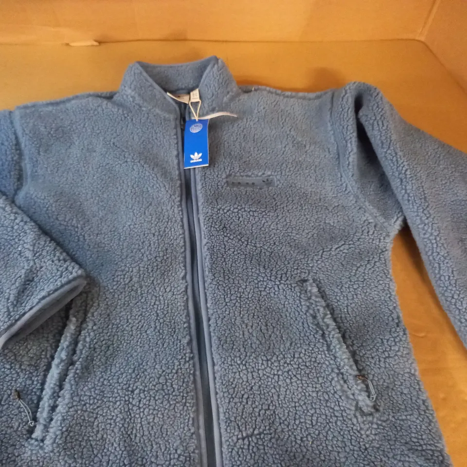 ADIDAS BLUE SHERPA JACKET IN BLUE - UK XS