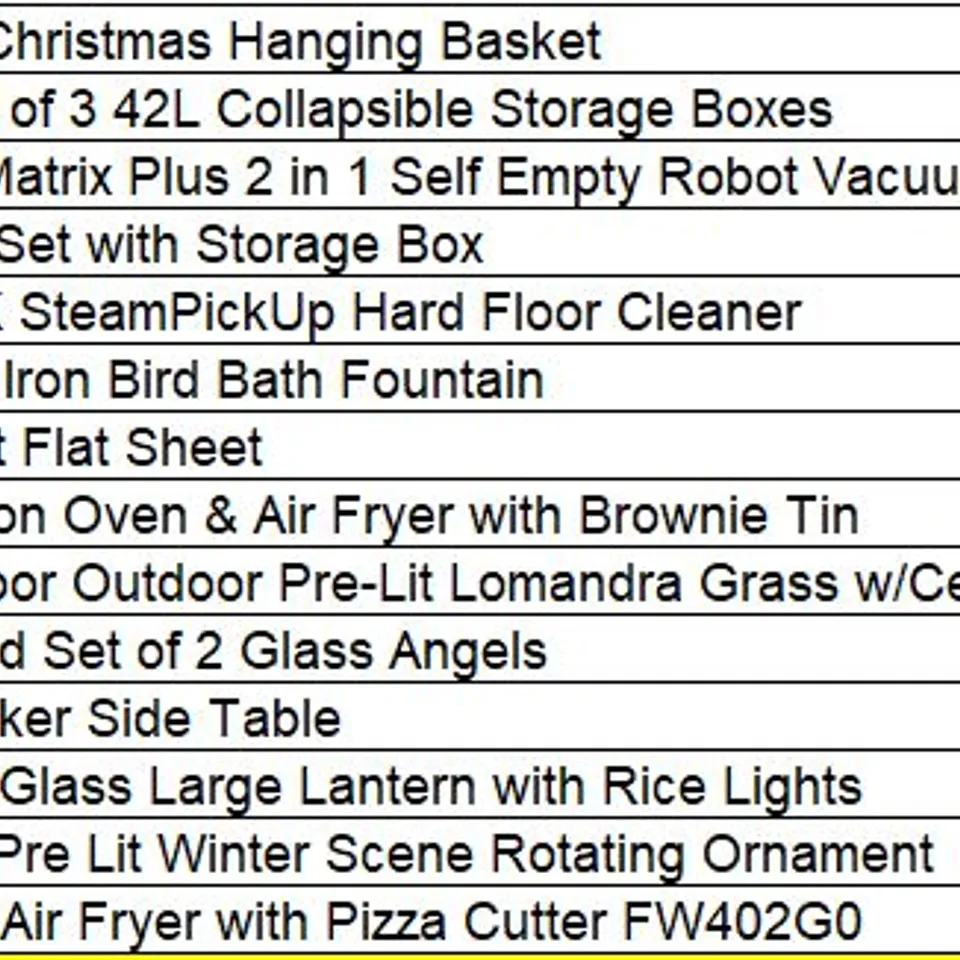 PALLET OF APPROXIMATELY 18 ASSORTED PRODUCTS TO INCLUDE; 