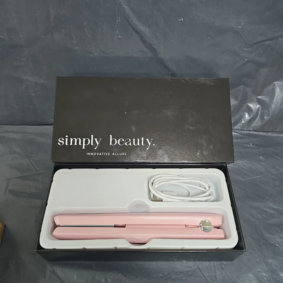 SIMPLY BEAUTY CORDLESS COMPACT STRAIGHTENER IN PINK