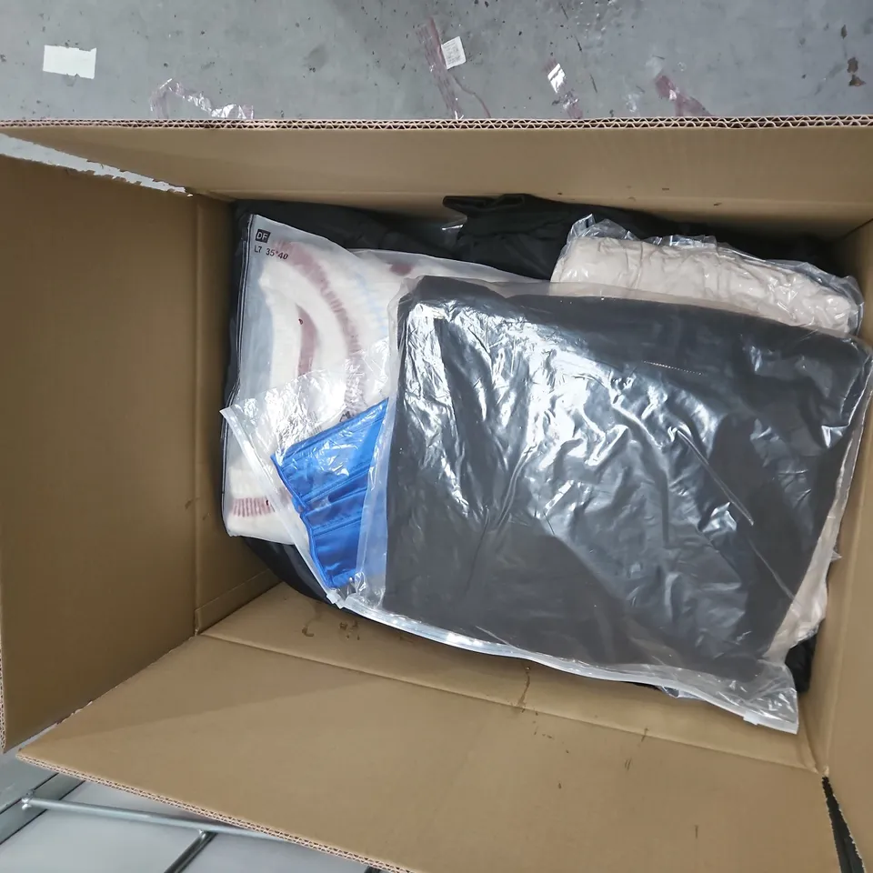 APPROXIMATLY 25 ITEMS INCLUDING PANTS TOPS BOXS ECT 