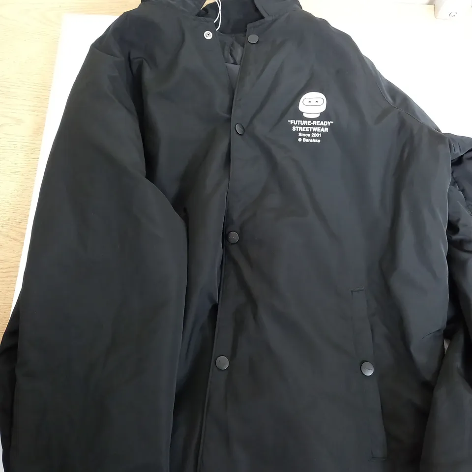 BERSHKA BLACK COAT SIZE M