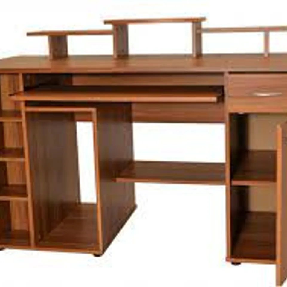 BOXED ALPHASON SAN DIEGO COMPUTER DESK - WALNUT (2 BOXES)