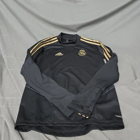ADIDAS CLIMACOOL LONG SLEEVE TOP IN BLACK/GOLD SIZE XS