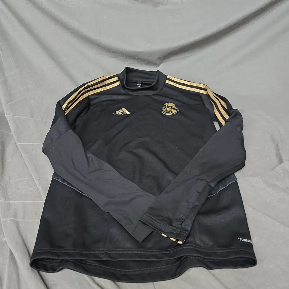 ADIDAS CLIMACOOL LONG SLEEVE TOP IN BLACK/GOLD SIZE XS