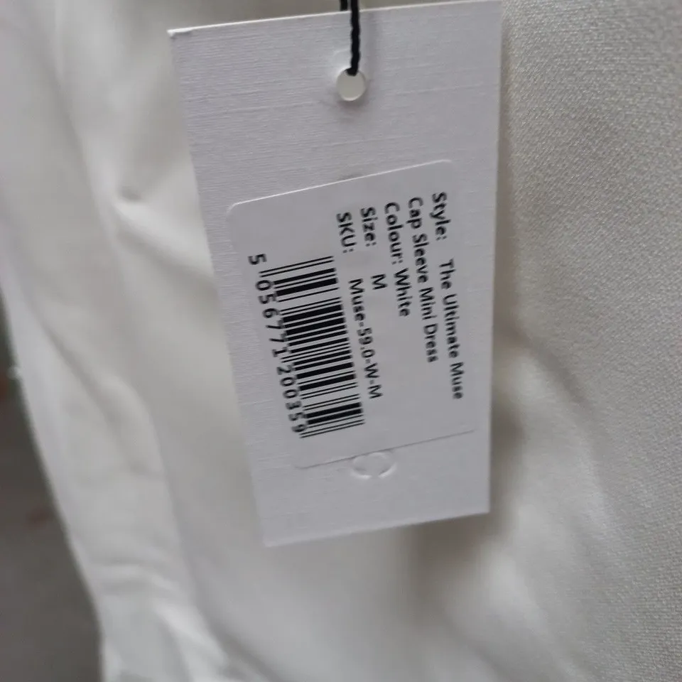 ODDMUSE THE ULTIMATE MUSE CAP SLEEVE MINI DRESS IN WHITE - M