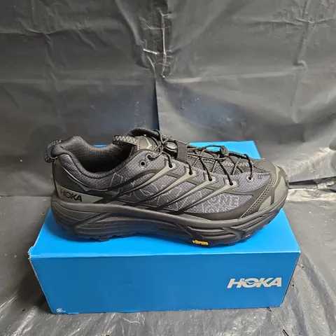 HOKA MAFATE THREE2 TRAIL RUNNING SHOES - BLACK/GRAPHITE, UK 10.5 (US 11) - BOXED