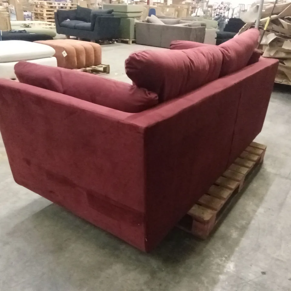 QUALITY DESIGNER SOLACE+CO ORSON SOFA - BURGUNDY VELVET