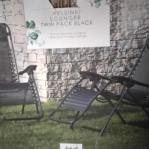 BOXED HELSINKI LOUNGER TWIN PACK BLACK