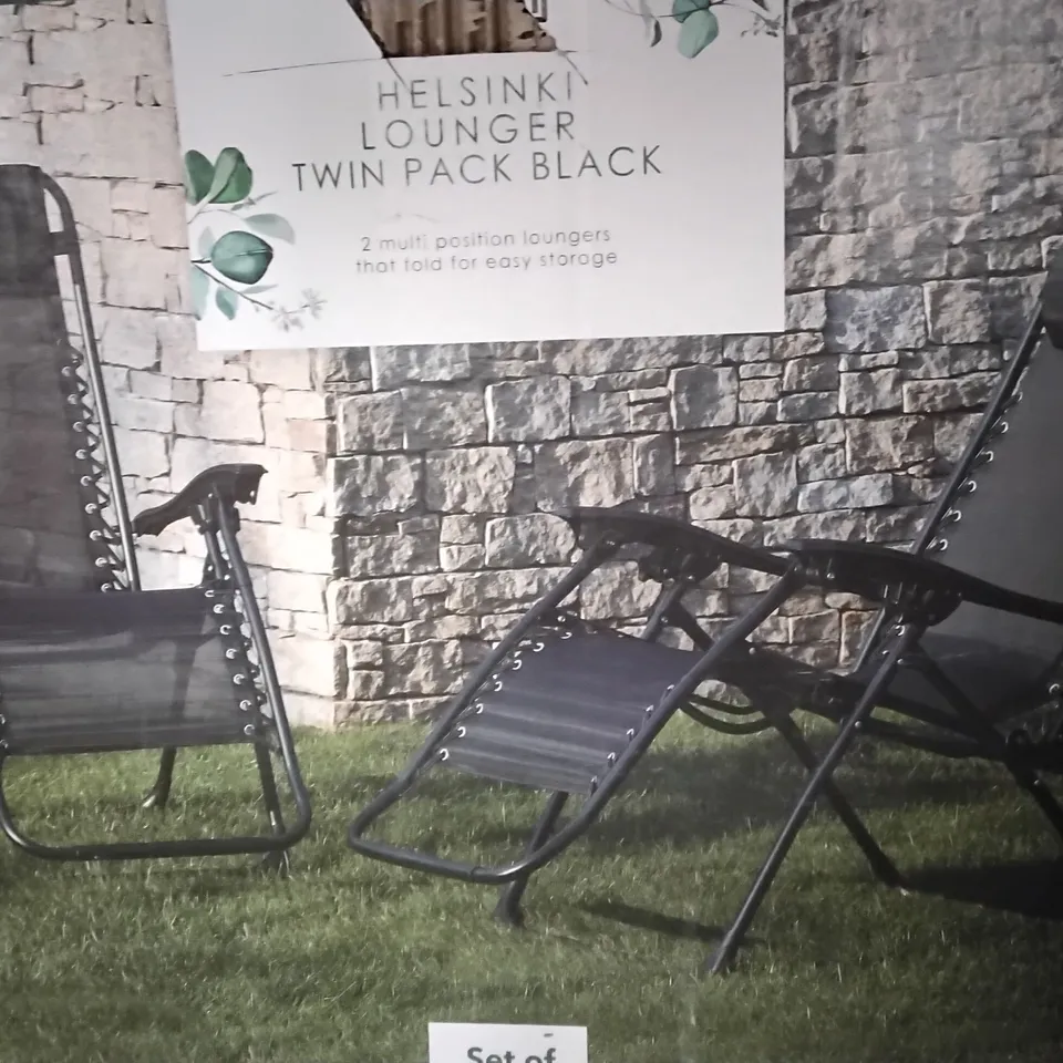 BOXED HELSINKI LOUNGER TWIN PACK BLACK