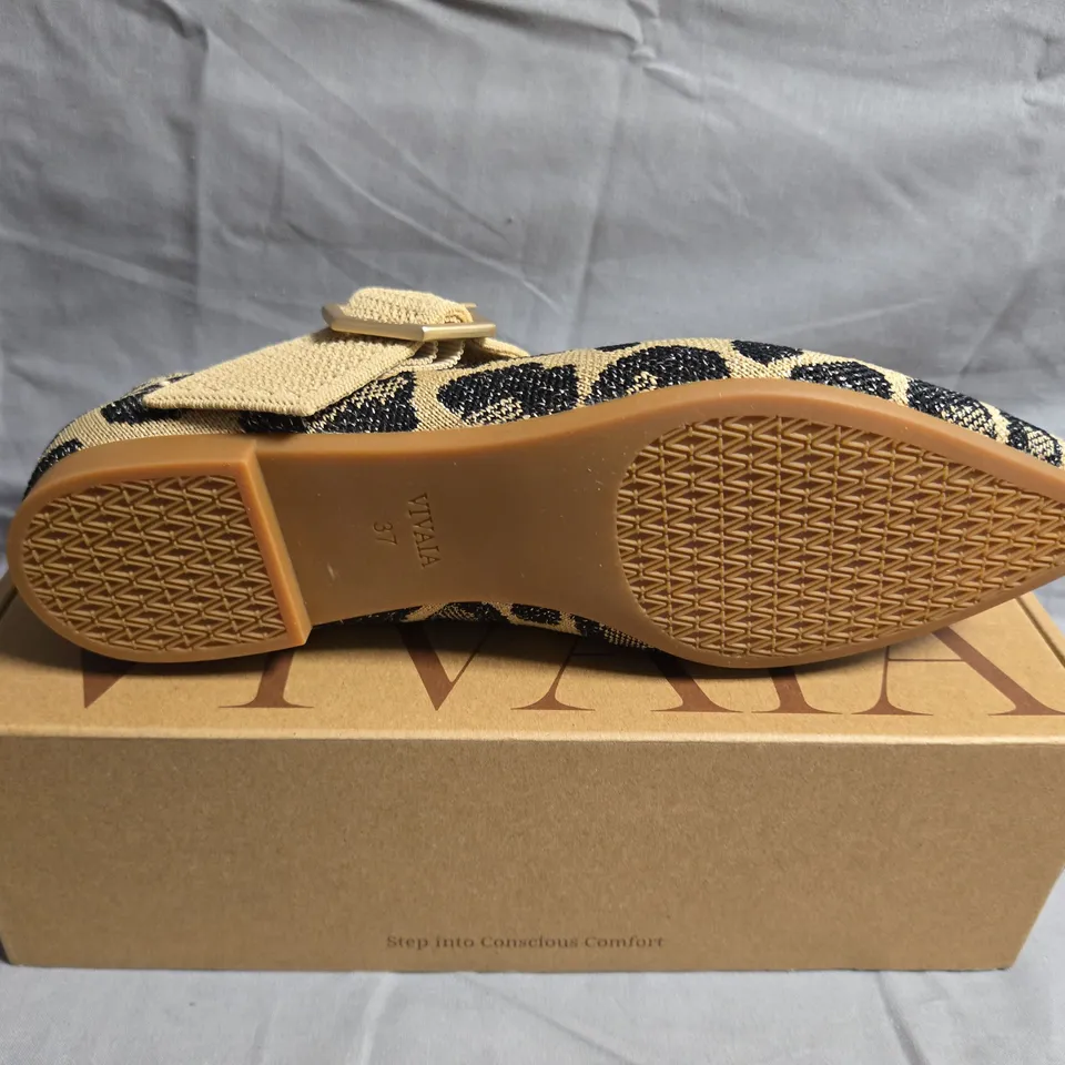 BOXED PAIR OF VIVAIA MARIA LEOPARD PRINT SHOES - UK SIZE 4