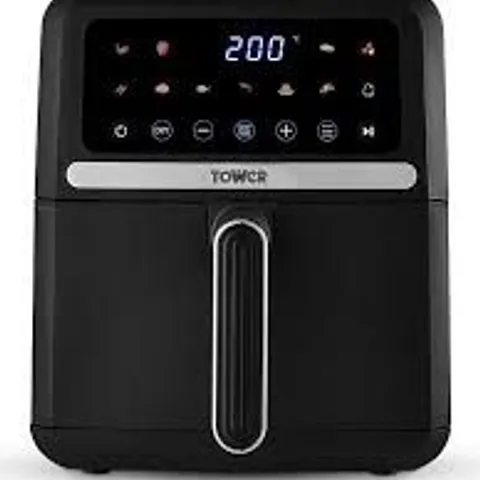 BOXED TOWER T17186 VORTX DIGITAL AIR FRYER, SPACE SAVING DESIGN, 1500W, 5L, BLACK