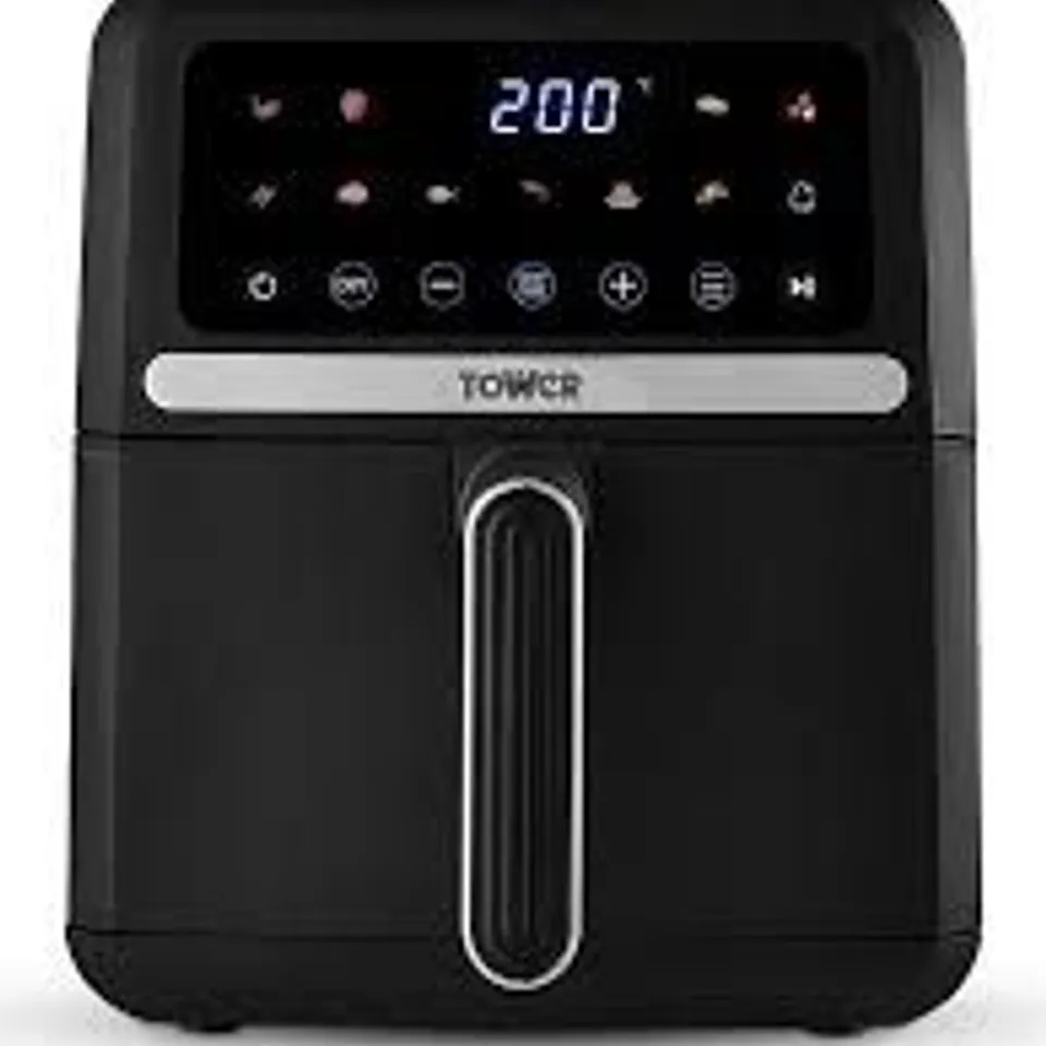 BOXED TOWER T17186 VORTX DIGITAL AIR FRYER, SPACE SAVING DESIGN, 1500W, 5L, BLACK